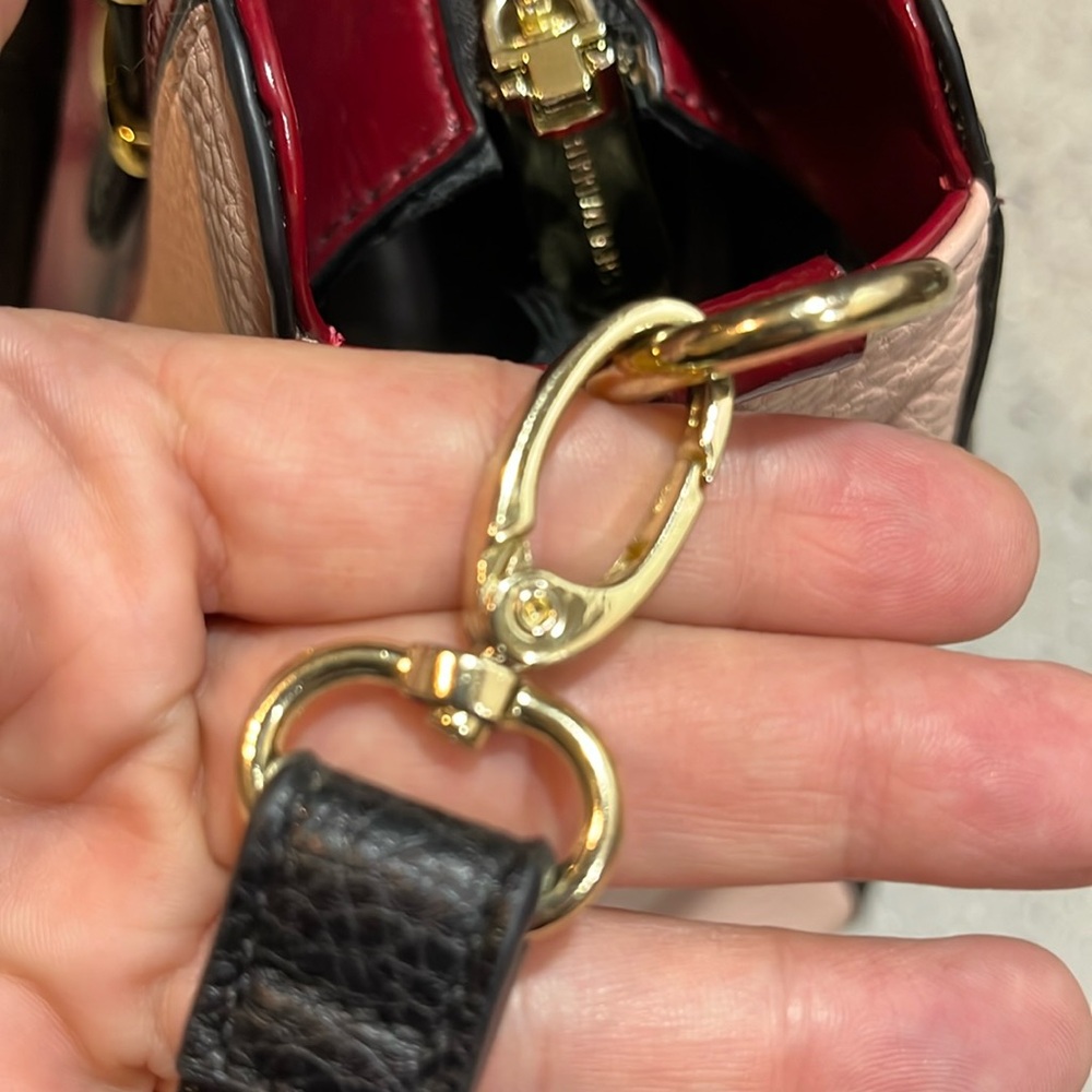 STEVE MADDEN COLORBLOCK CROSSBODY SATCHEL BAG BLACK PINK RED - Picture 9 of 16